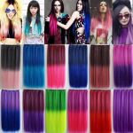 Cheveux synthétiques colorés de 62 cm pour extension cheveux (Lot 10 pièces）